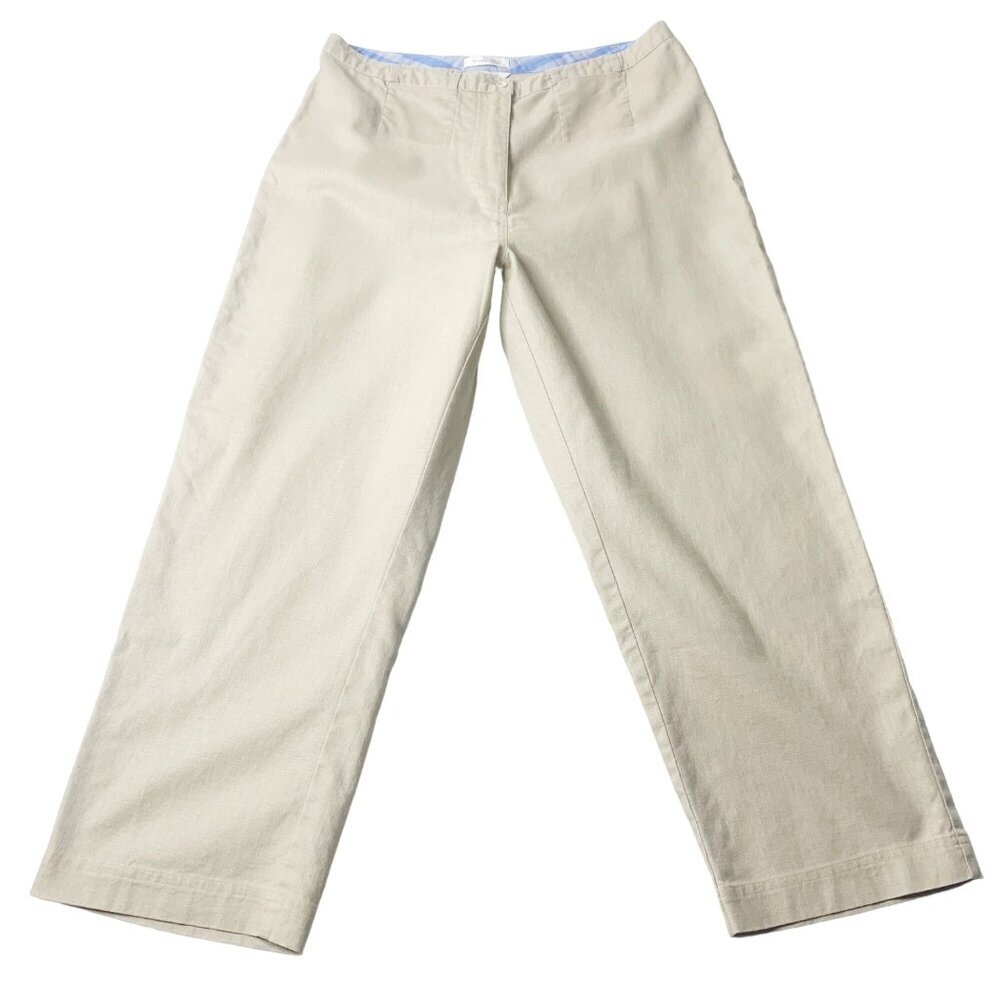 Christopher & Banks Linen Blend Cream Cropped Pants Women’s Size 8
